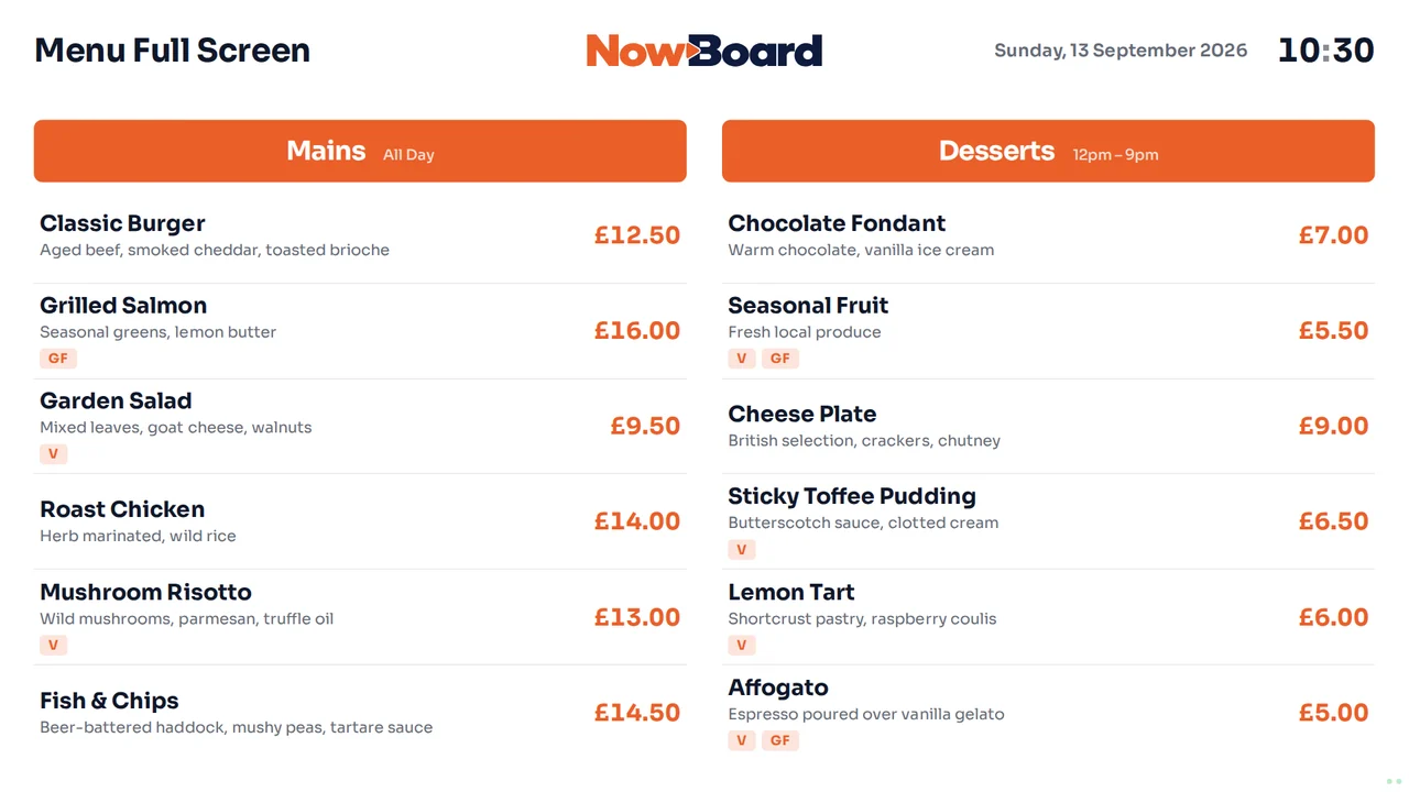 Menu Board