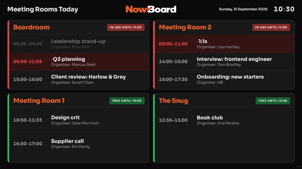 Meeting Rooms Board