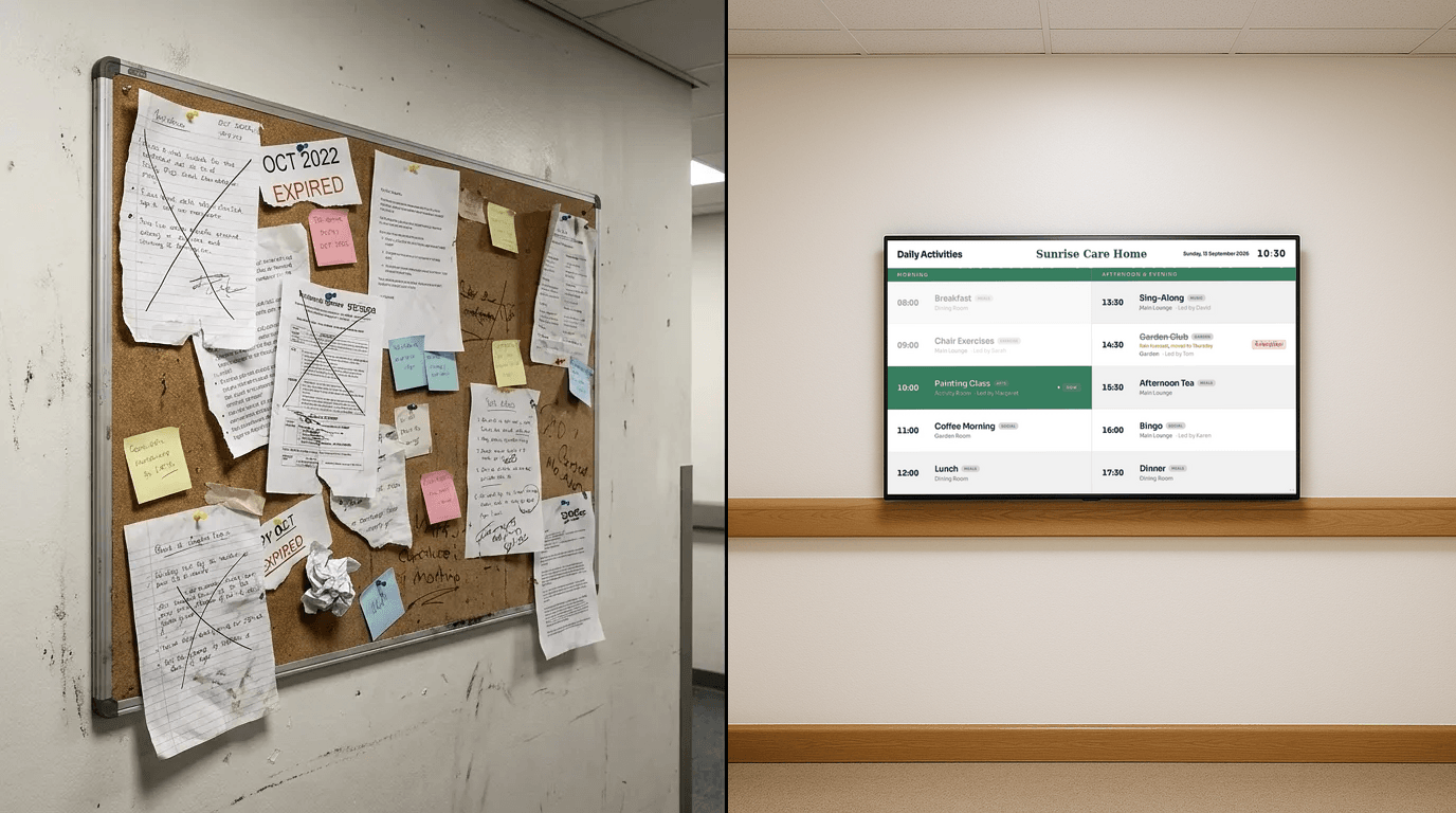 Digital Noticeboards on a NowBoard screen