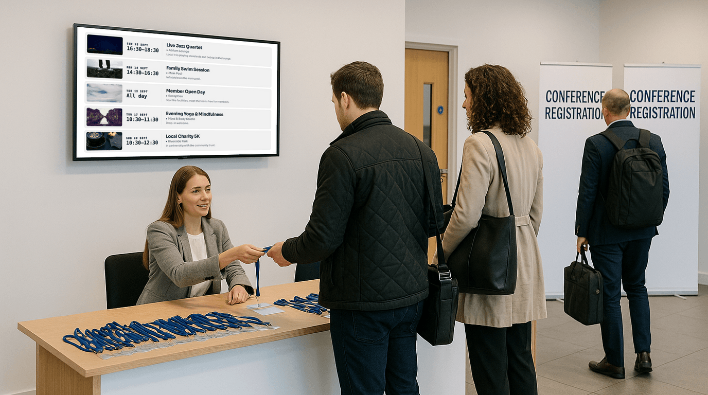 Event Signage on a NowBoard screen