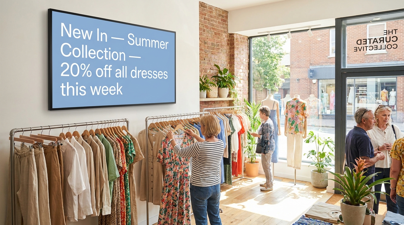 Retail store with digital signage