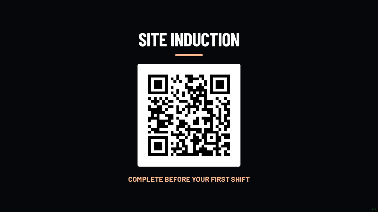 Construction site induction Board with a QR code