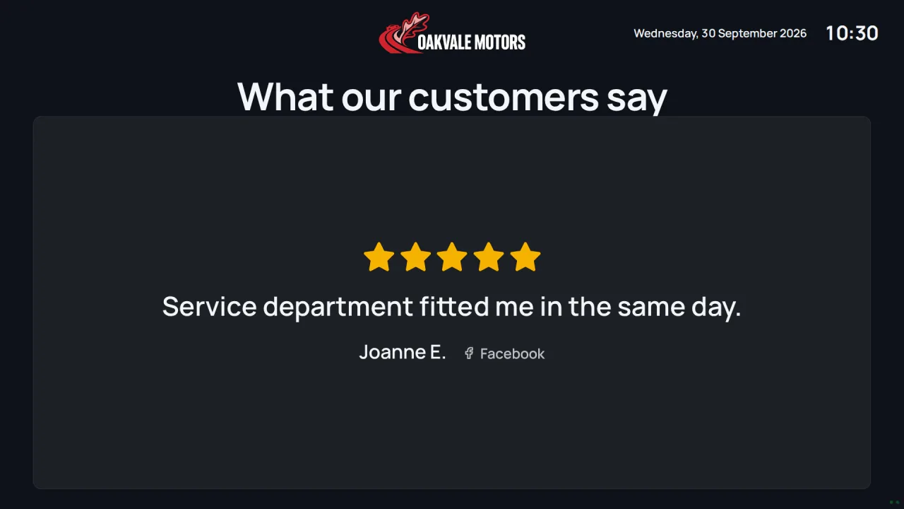 Car dealership Board with three used cars